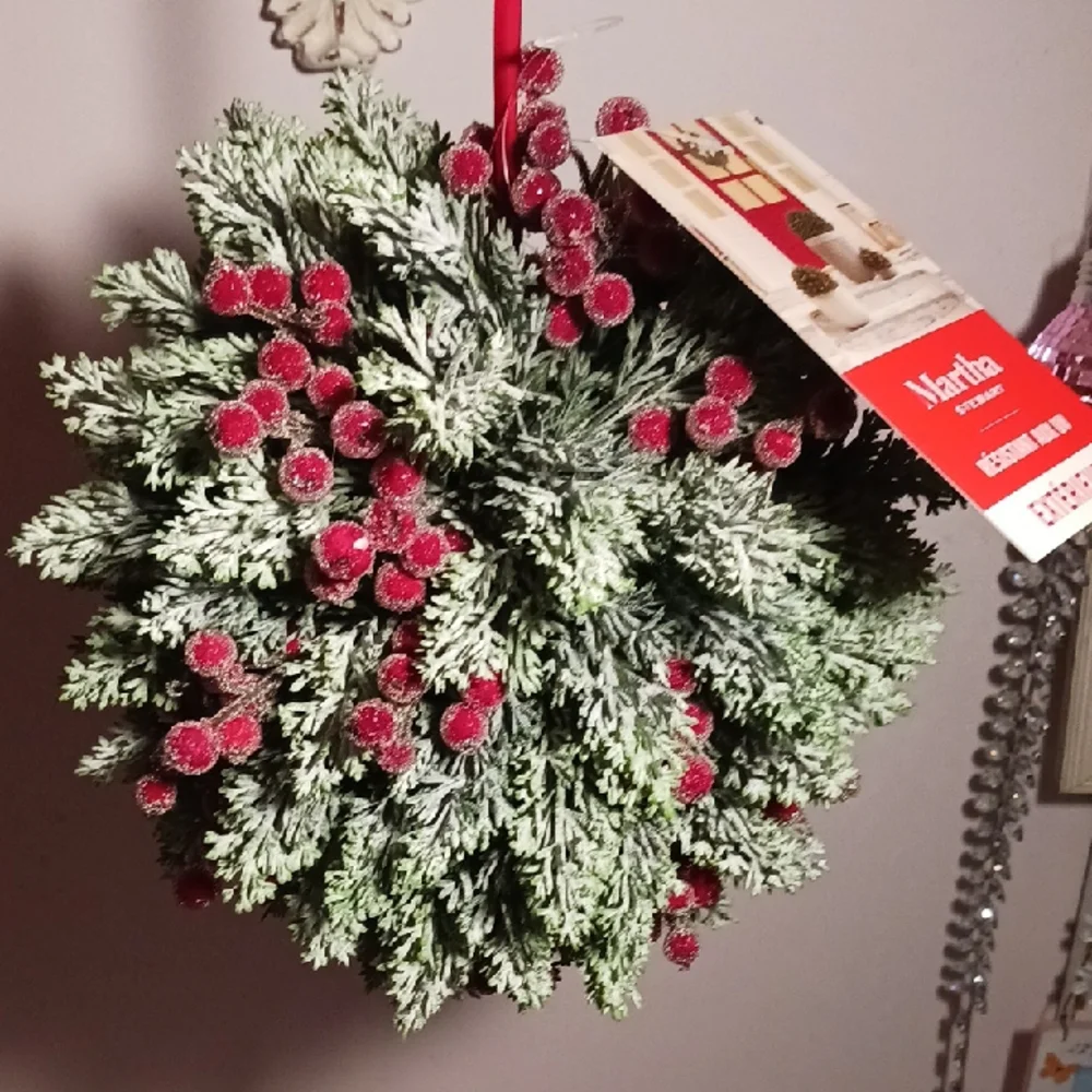 Stunning! Martha Stewart Festive Floral Holiday Sphere with Burgundy Accents 🎄